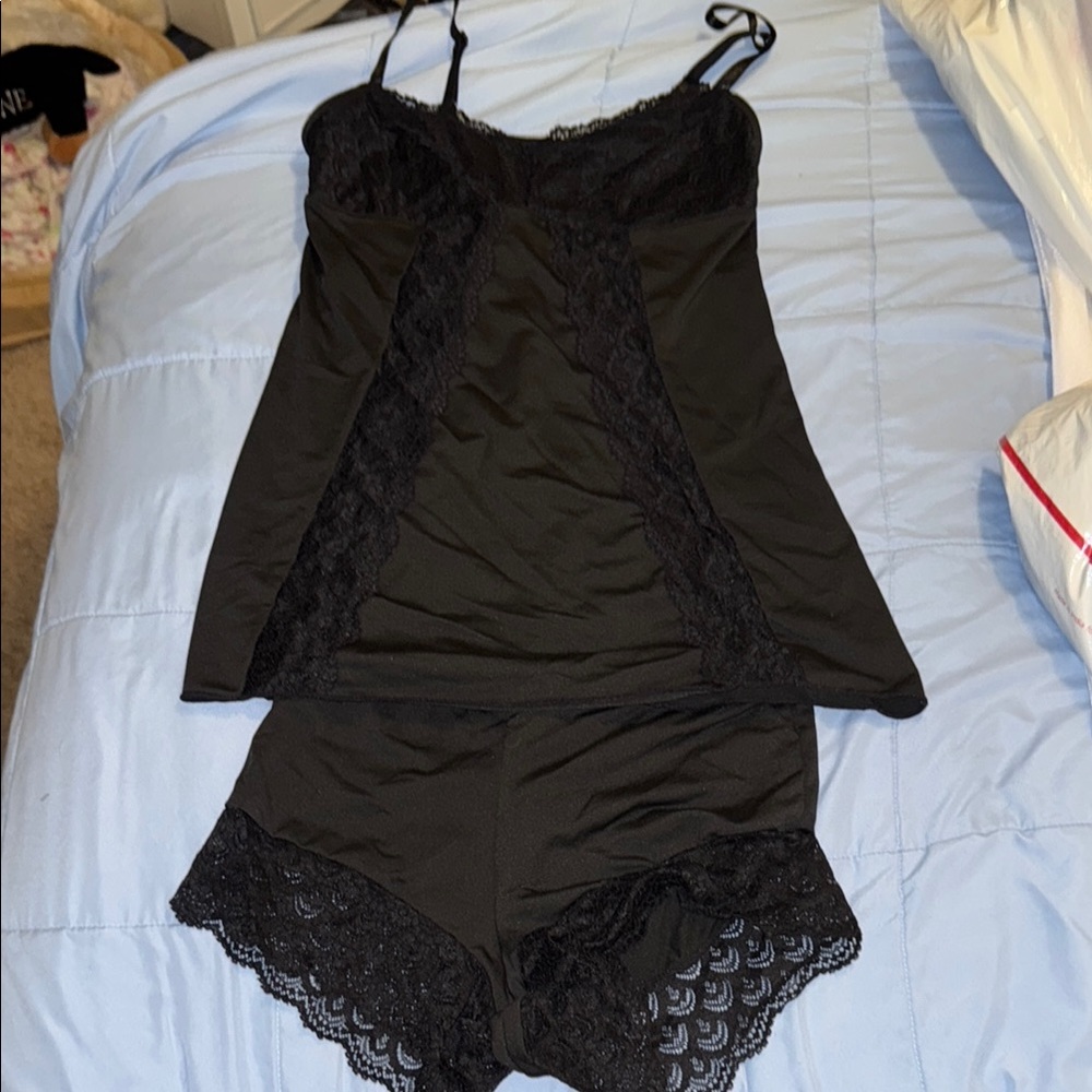 Black Lace Chemise with Adjustable Straps